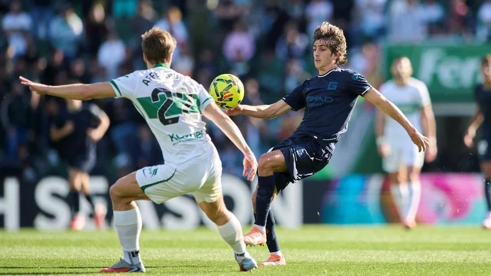 Imagen del duelo entre Elche y Girona de la primera vuelta
